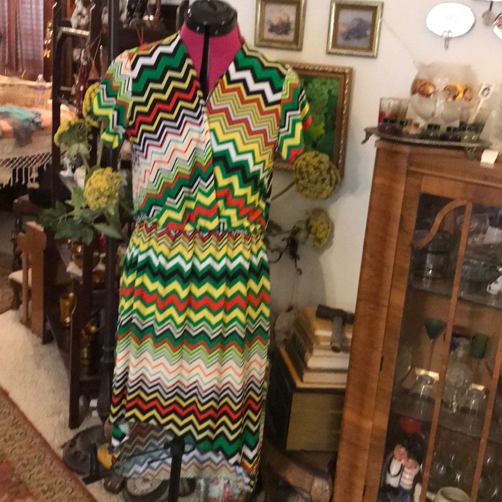 NWT Jon & Anna Multicolor zigzag High low dress S